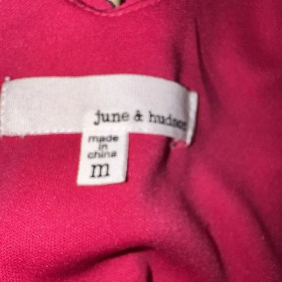 June And Hudson Sun Dress Floral Print Tie Strap Pink Buttons Size Medium‎ - Picture 4 of 8